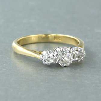 18k gouden ring met diamant 0.75ct J/K-VS/SI - rm 16.25(51)