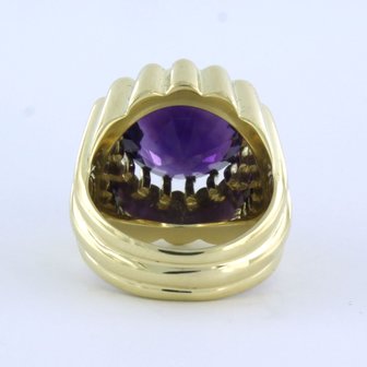 14k geel gouden ring bezet met amethist  - rm 16 (50)