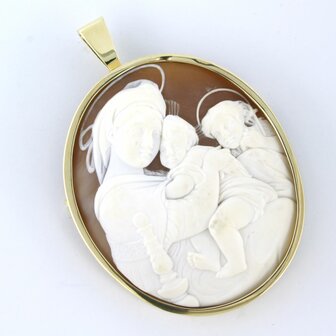 14k gouden cameo hanger/broche - afm 7.0 cm x 4.8 cm