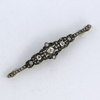 14k gold with silver brooch with rose diamonds set on silver. 0.30ct