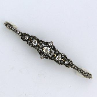 14k gold with silver brooch with rose diamonds set on silver. 0.30ct