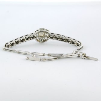 14 kt white gold link bracelet set with old European cut diamonds up to. 1,50ct