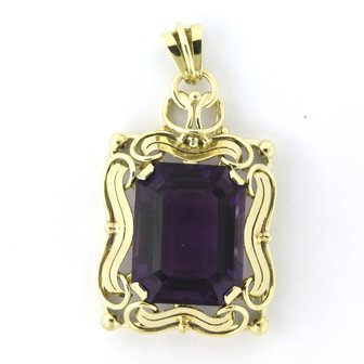 14 kt yellow gold pendant with amethyst