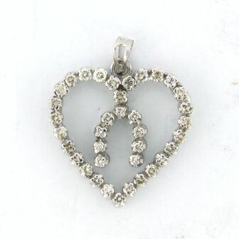 14 kt white gold pendant set with a brilliant cut diamond 0.70 ct