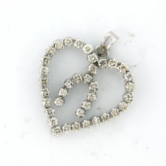 14 kt white gold pendant set with a brilliant cut diamond 0.70 ct