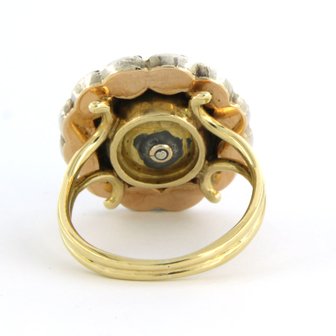 18 kt gold with Z2 silver ring set with old cut diamonds 0.50ct