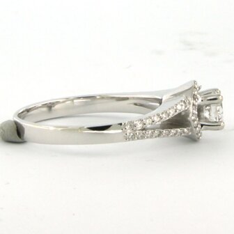 14k witgouden ring bezet met briljant geslepen diamant tot. 0,66ct
