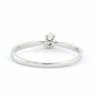 18 kt white gold solitaire ring set with brilliant cut diamond 0.09 ct - rm 16.5 (52)