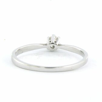 18k wit gouden solitair ring bezet met briljant geslepen diamant 0.09 ct - rm 16.5 (52)