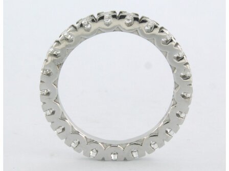 18 kt white gold eternity ring set with brilliant cut diamond 0.94 ct - rm 17.5 (55)