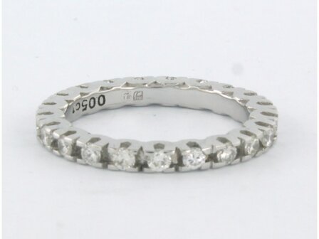 18k wit gouden hele alliance ring bezet met briljant geslepen diamant 0.94 ct - rm 17.5 (55)