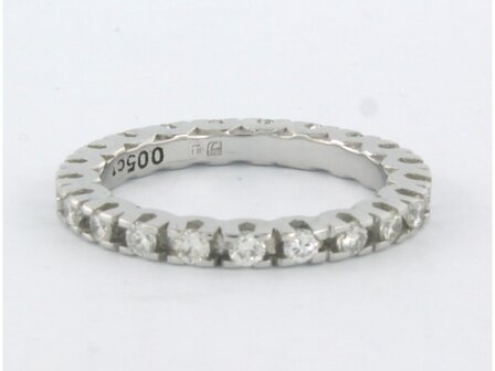 18 kt white gold eternity ring set with brilliant cut diamond 0.94 ct - rm 17.5 (55)