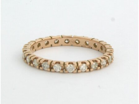 18 kt red gold eternity ring set with brilliant cut diamond 0.63 ct - rm 18.25 (57)