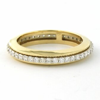 18 carat yellow gold ring set with brilliant cut diamond tot. 0.72ct - rm 18.25(57)