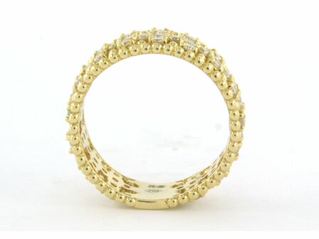 18 kt yellow gold ring set with brilliant cut diamonds. 1.01ct - rm 17.5 (55)