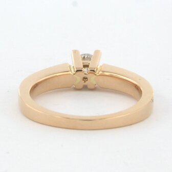 18k ros&eacute; gouden ring bezet met briljant geslepen diamant tot. 0,38ct