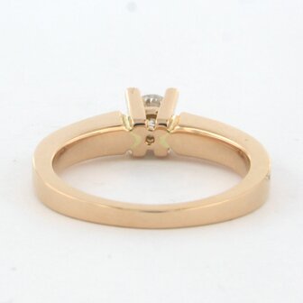 18 kt red gold ring set with brilliant cut diamonds 0.38ct