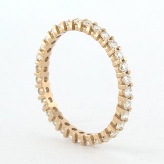 18k ros&eacute; gouden hele alliance ring bezet met briljant geslepen diamant 0.96 ct - rm 18.25 (57)
