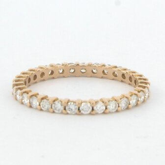 18 kt red gold eternity ring set with brilliant cut diamond 0.96 ct - rm 18.25 (57)