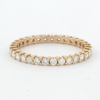 18k ros&eacute; gouden hele alliance ring bezet met briljant geslepen diamant 0.96 ct - rm 18.25 (57)