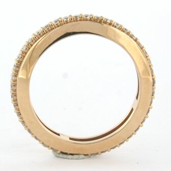 18k ros&eacute; gouden ring bezet met briljant geslepen diamant tot. 0,72ct - rm 18,25(57)