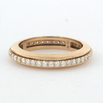 18k ros&eacute; gouden ring bezet met briljant geslepen diamant tot. 0,72ct - rm 18,25(57)