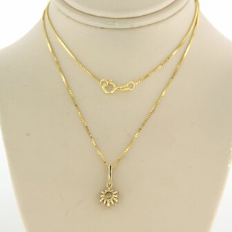 14 kt yellow gold necklace with pendant with diamond 0.29 ct