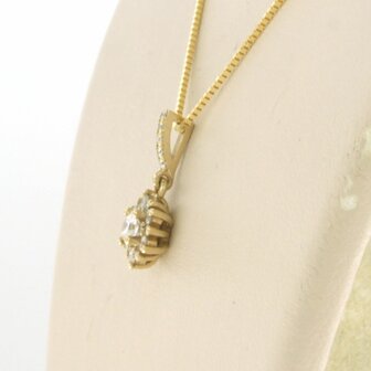 14 kt yellow gold necklace with pendant with diamond 0.29 ct