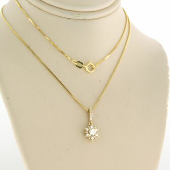 14 kt yellow gold necklace with pendant with diamond 0.29 ct