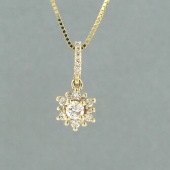 14 kt yellow gold necklace with pendant with diamond 0.29 ct