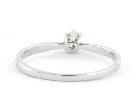 18k wit goud solitair ring bezet met briljant geslepen diamant 0.09 ct