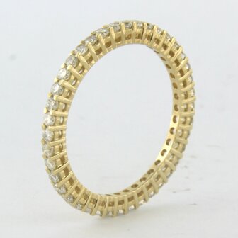 18 kt yellow gold eternity ring set with brilliant cut diamond 0.84 ct