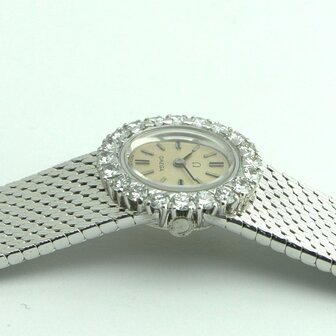 Omega Asymmetric Diamond 18k white gold watch ref 7197