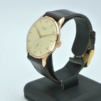 Longines Military 18k red gold case