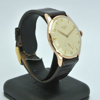 Longines Military 18k red gold case