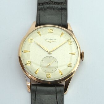 Longines Military 18k red gold case