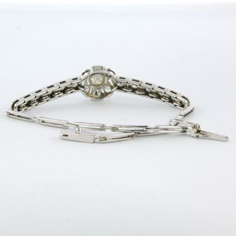14 kt white gold link bracelet set with old European cut diamonds up to. 1,50ct