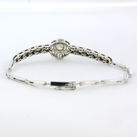 14 kt white gold link bracelet set with old European cut diamonds up to. 1,50ct