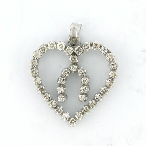 14 kt white gold pendant set with a brilliant cut diamond 0.70 ct