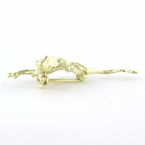 14k geel gouden broche in de vorm van een kikker