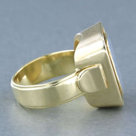 14k geel gouden ring bezet met lagensteen - rm 19 (60)