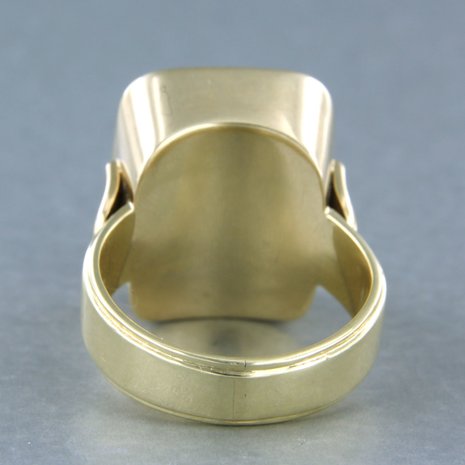 14k geel gouden ring bezet met lagensteen - rm 19 (60)