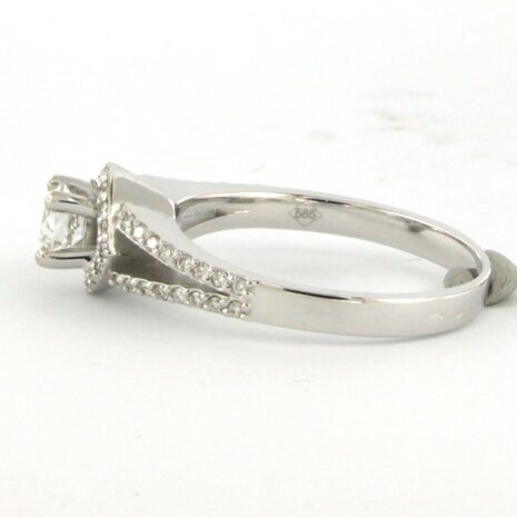 14k witgouden ring bezet met briljant geslepen diamant tot. 0,66ct