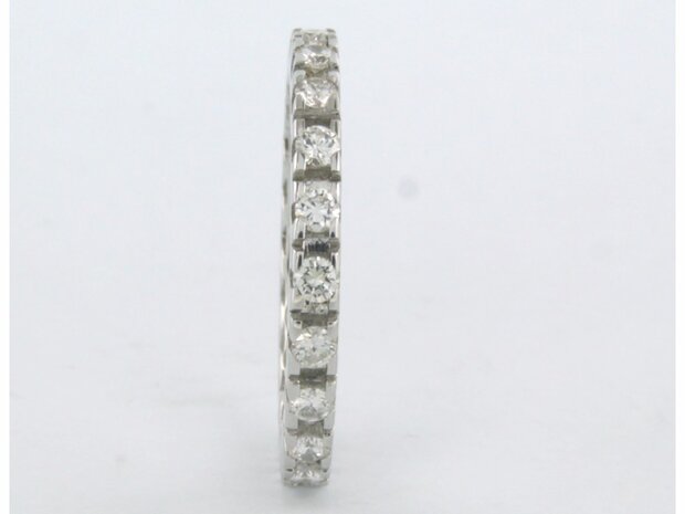 18k wit gouden hele alliance ring bezet met briljant geslepen diamant 0.94 ct - rm 17.5 (55)
