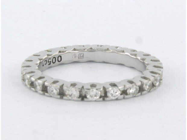 18 kt white gold eternity ring set with brilliant cut diamond 0.94 ct - rm 17.5 (55)