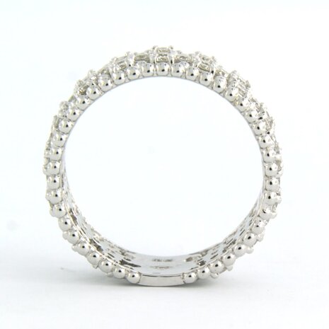 18k witgouden band ring bezet met briljant geslepen diamanten tot. 1,01ct - rm 17.5 (55)