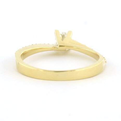 18k geelgouden ring bezet met briljant geslepen diamanten tot. 0,28ct  - rm 17.5(55)