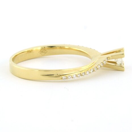 18 kt yellow gold ring set with brilliant cut diamonds. 0.28ct - rm 17.5(55)