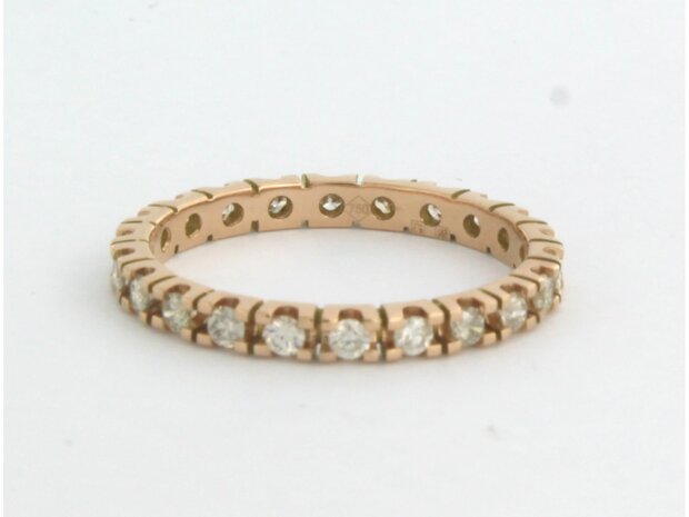 18k rosé gouden hele alliance ring bezet met briljant geslepen diamant 0.63 ct - rm 18.25 (57)
