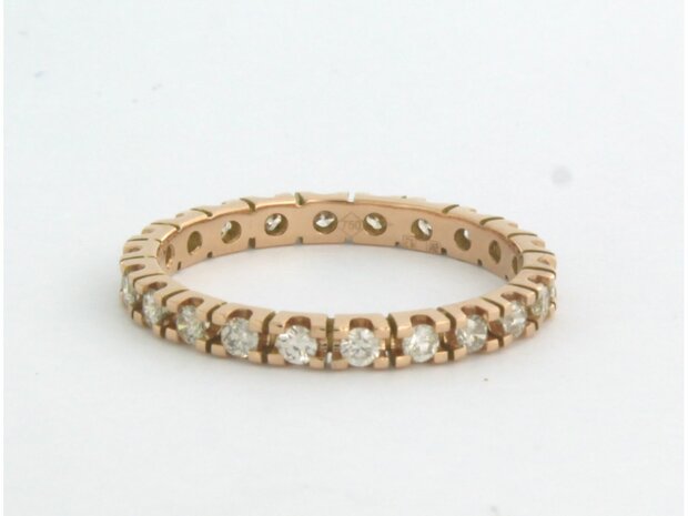 18 kt red gold eternity ring set with brilliant cut diamond 0.63 ct - rm 18.25 (57)